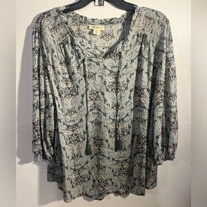Style & Co. Green Paisley Top